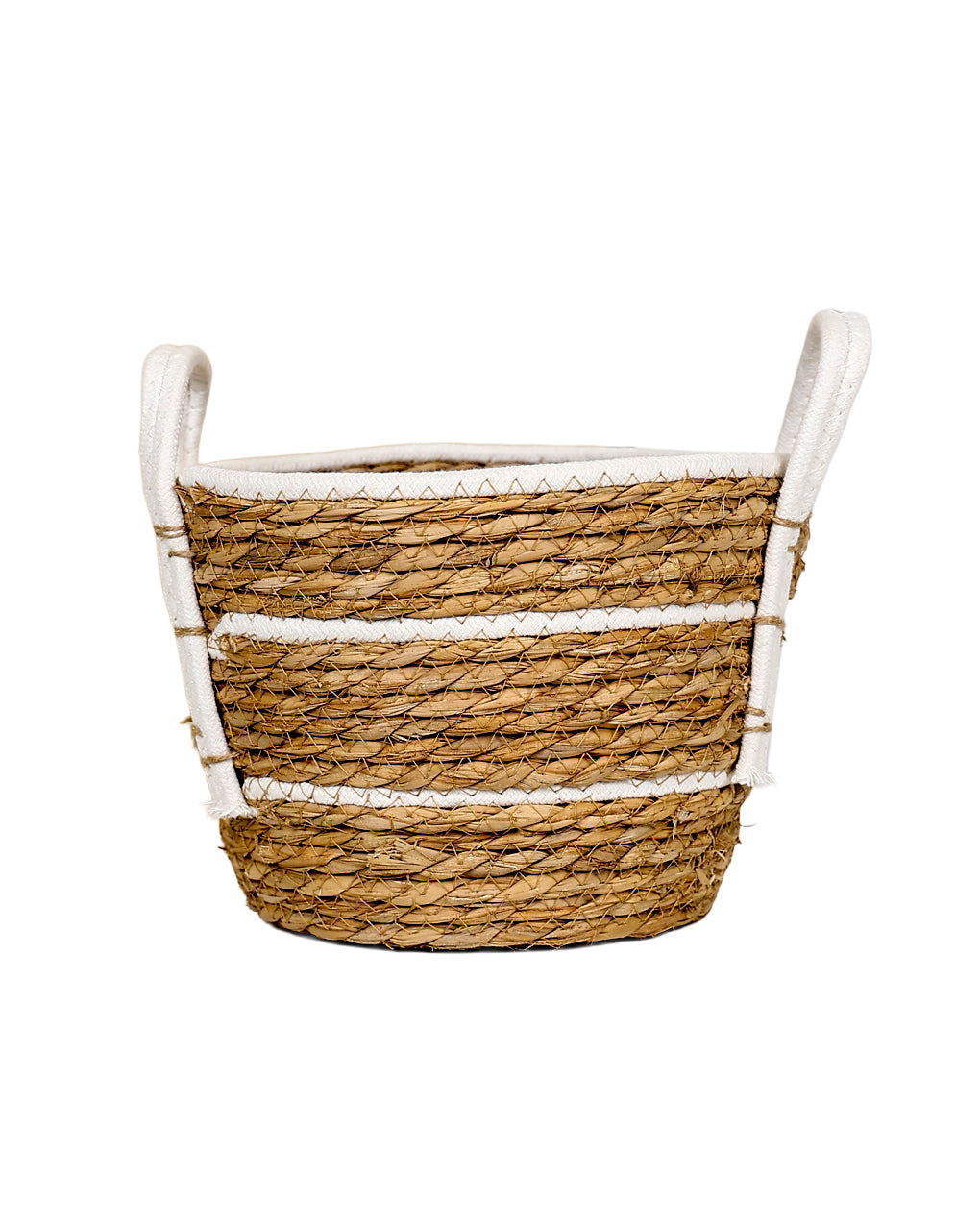 Medium White Cotton Inset Tubby Bulrush Basket
