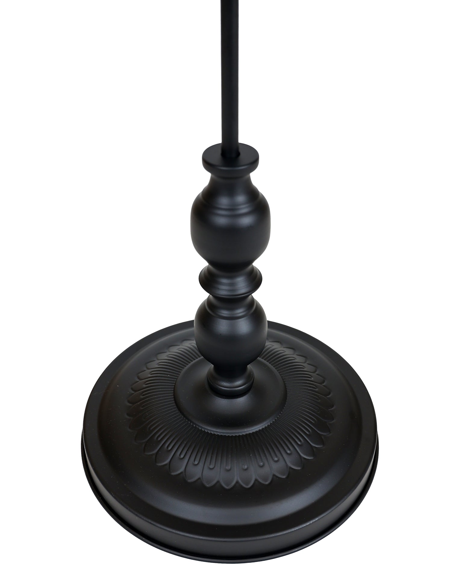 Black Resin Ornate Round End Table