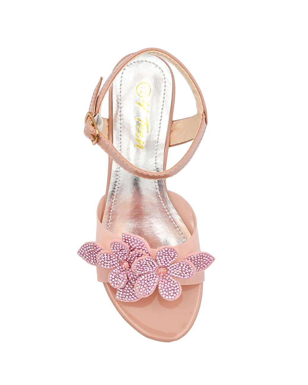Girls Embellished Flower Band Wedge Heels