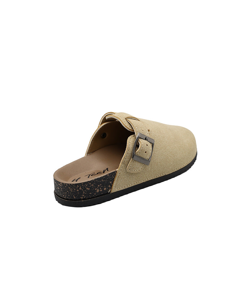 Girls Stone Closed Toe Buckle Detail Mule