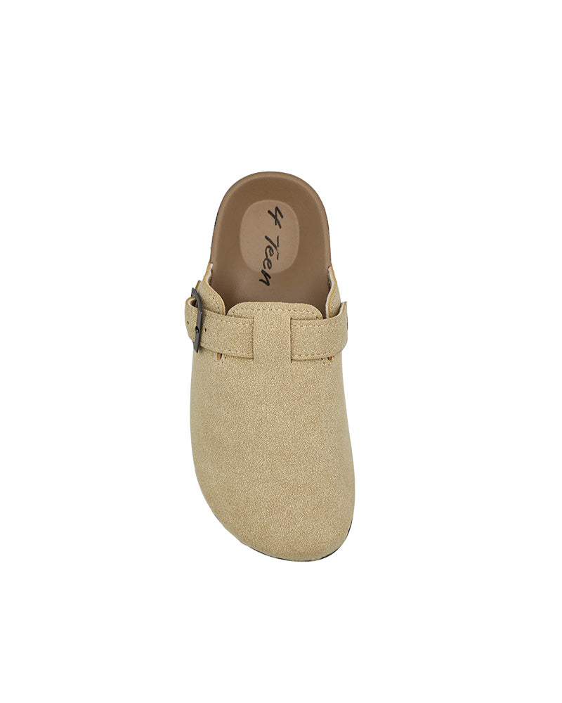 Girls Stone Closed Toe Buckle Detail Mule