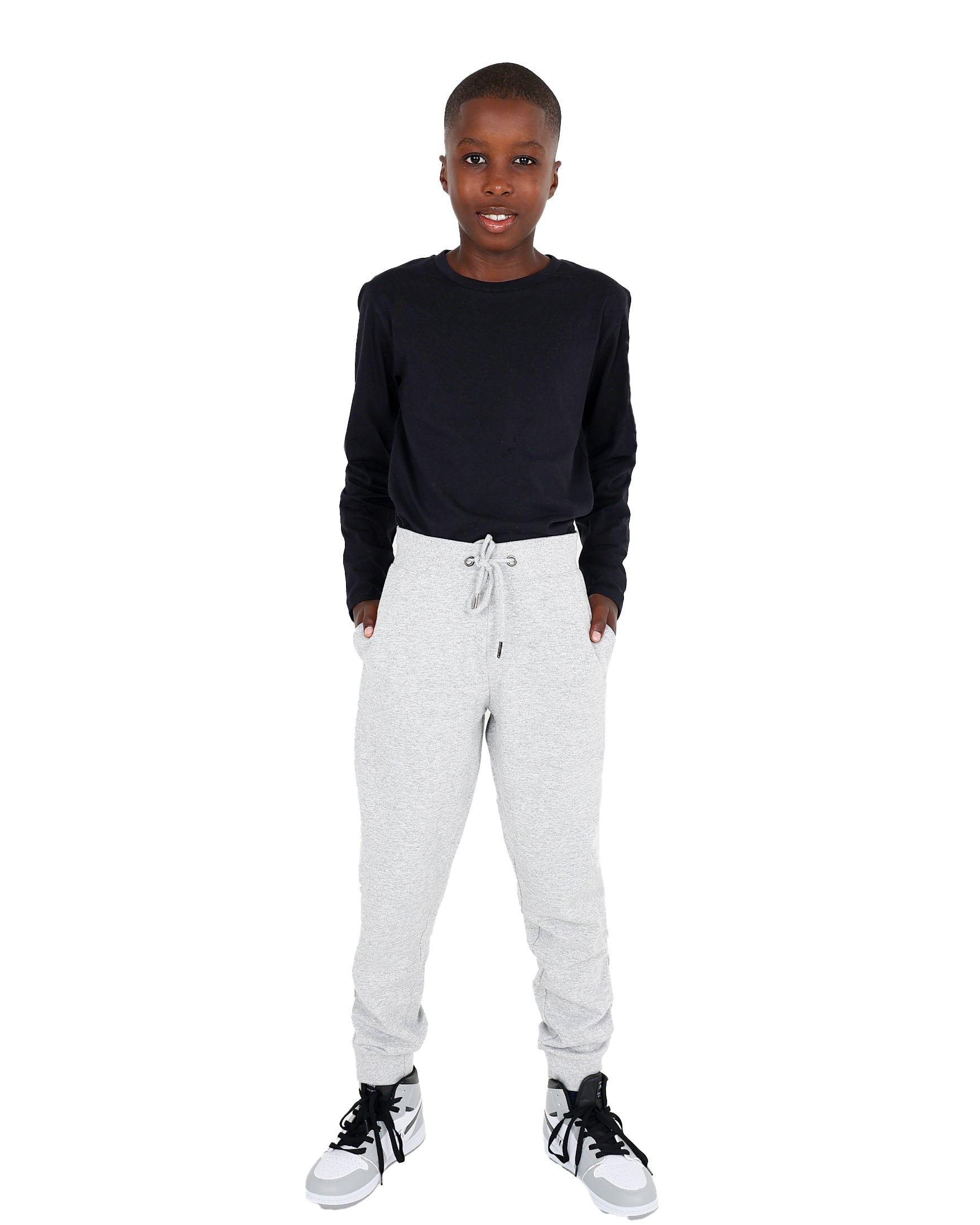 Grey Brushed Fleece Active Joggers