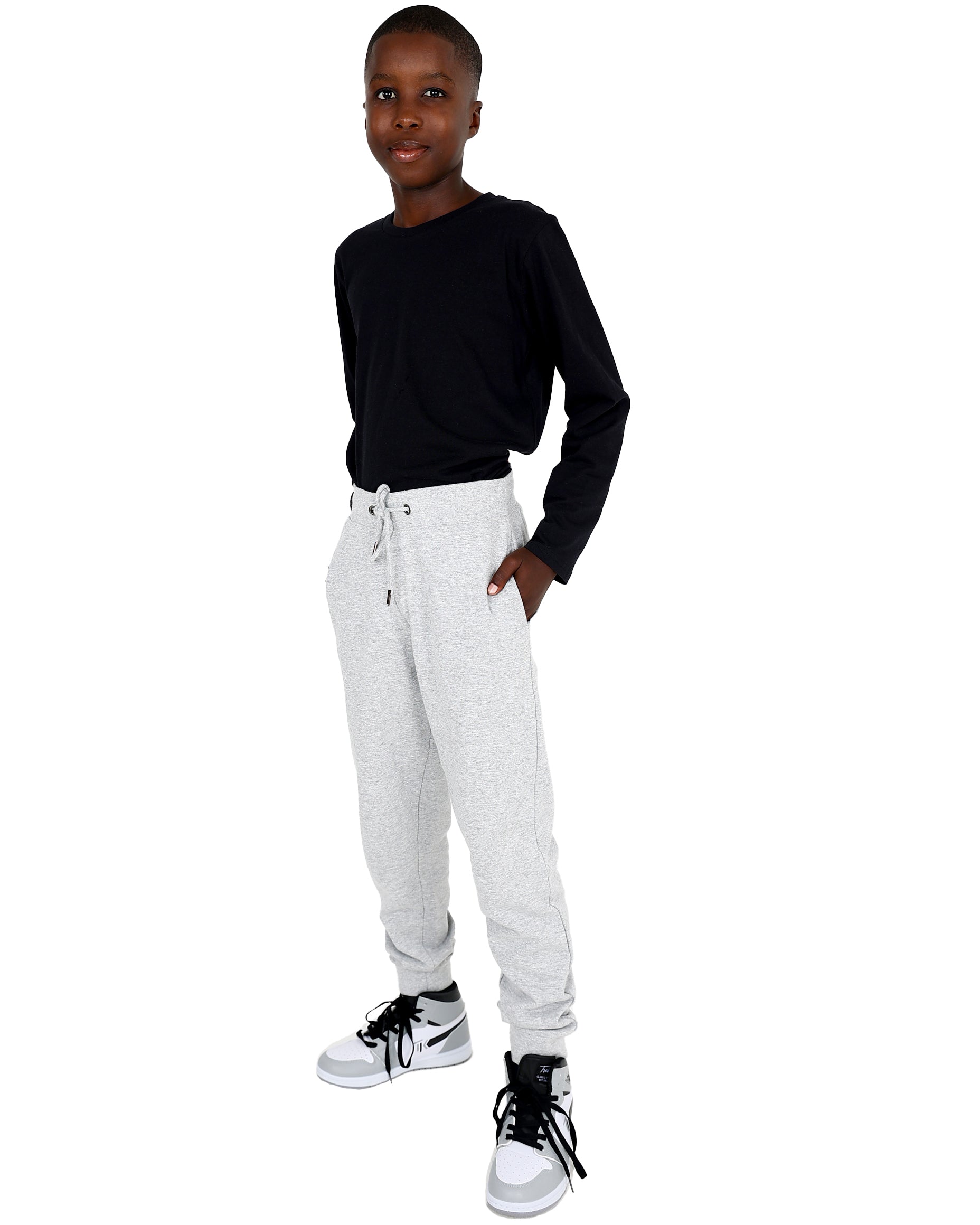 Grey Brushed Fleece Active Joggers