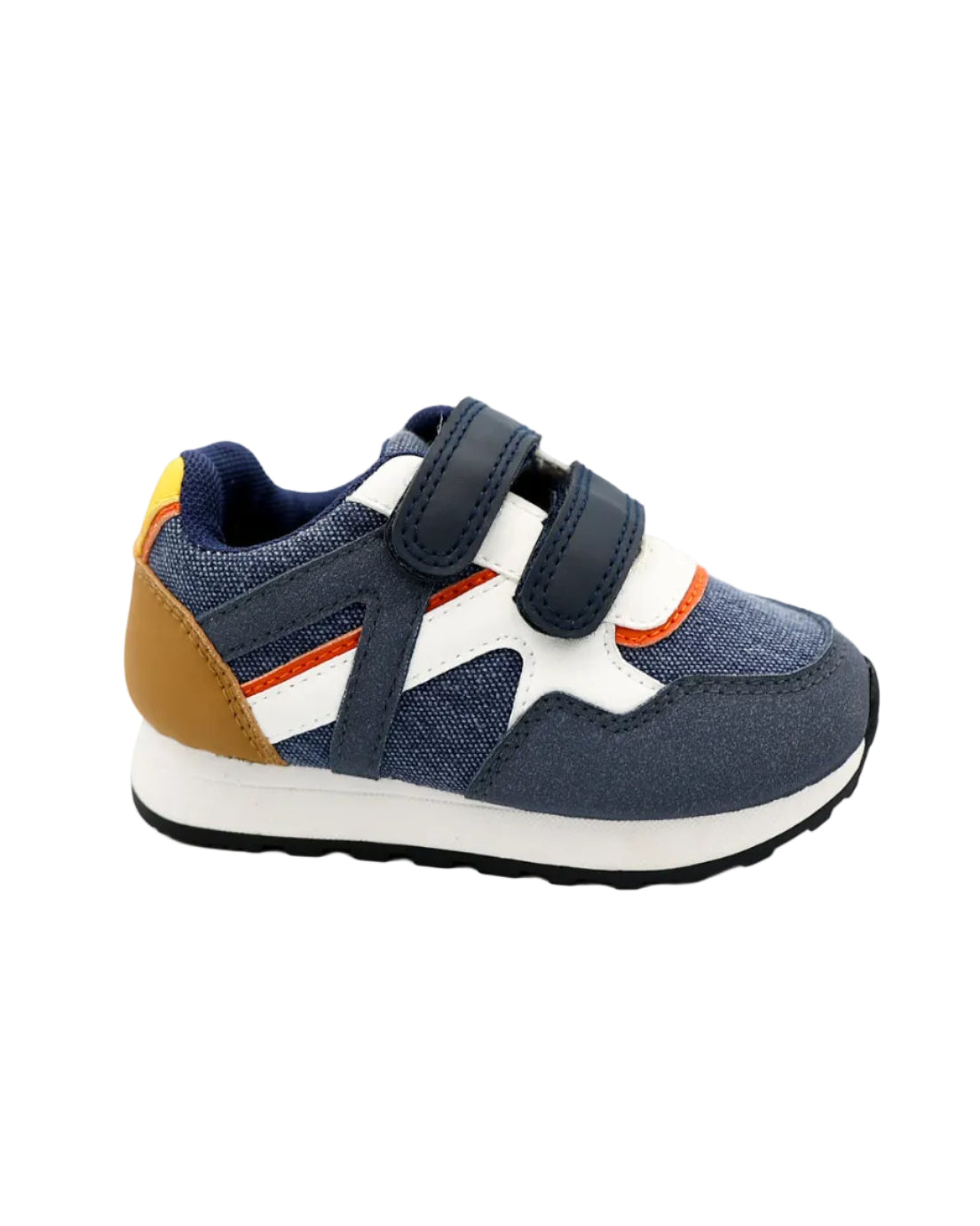 Boys Blue Colour Block Velcro Sneaker