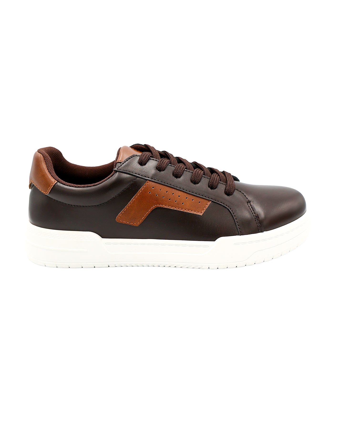 Burnished Dark Brown Lace Up Sneakers