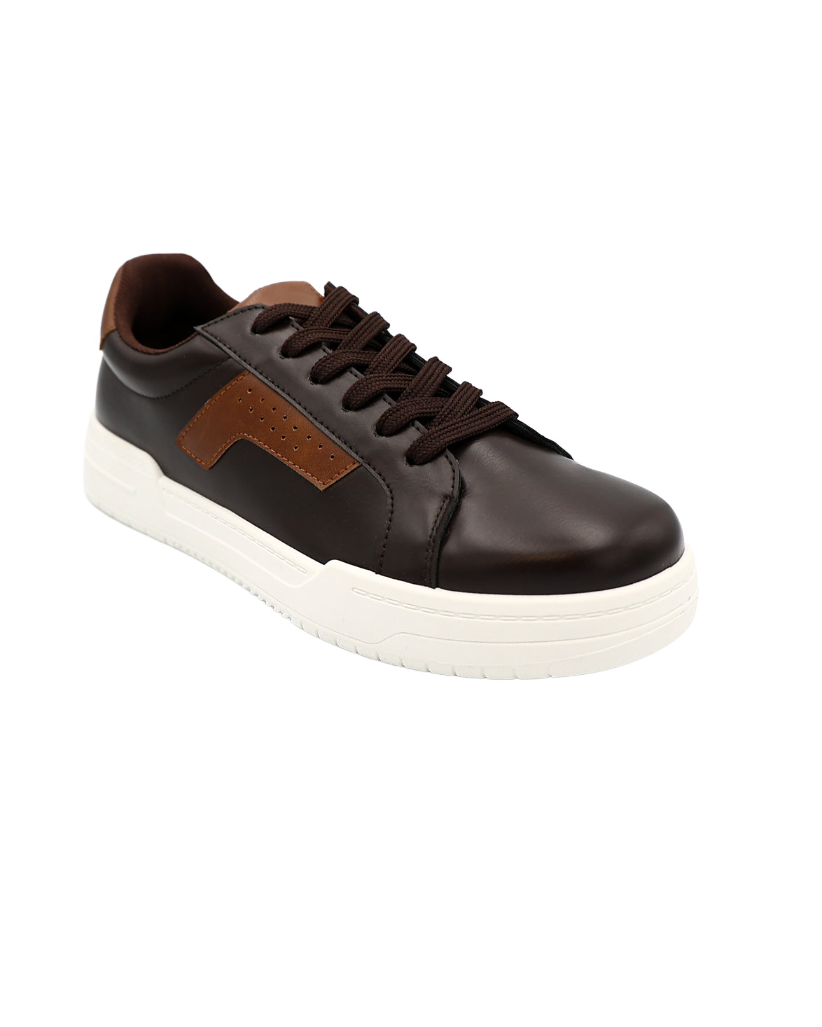 Burnished Dark Brown Lace Up Sneakers