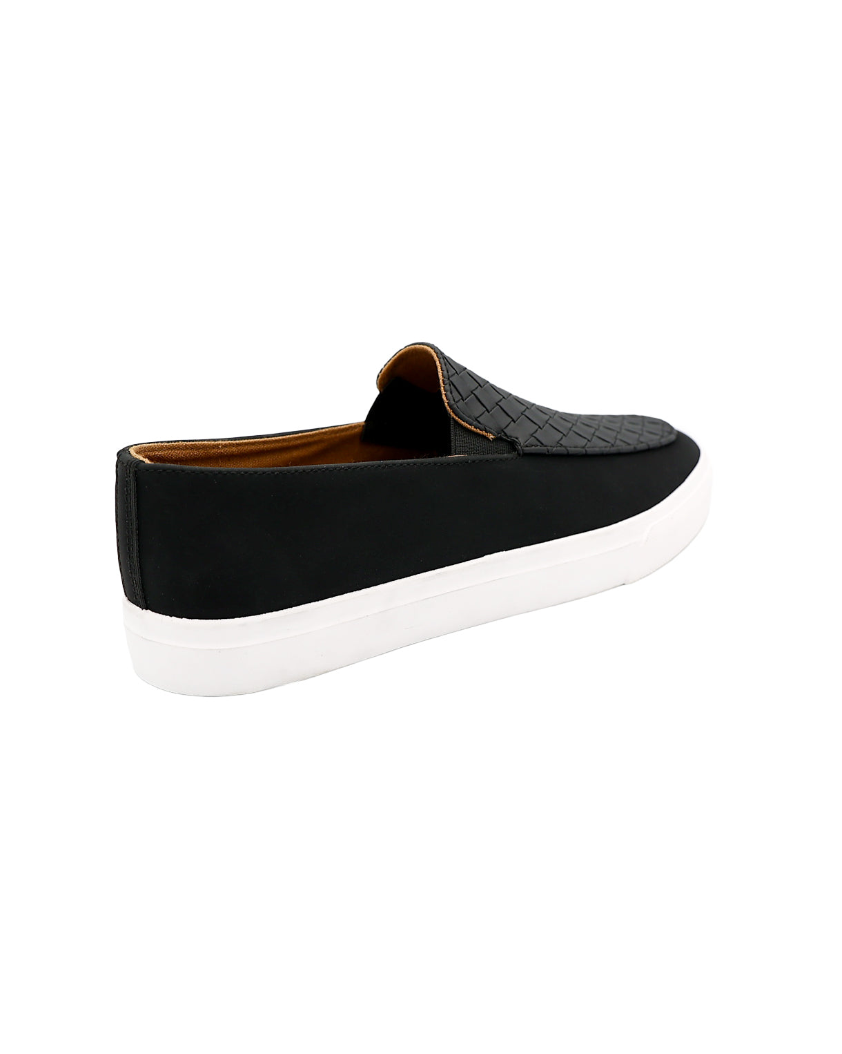 Black Weave Slip-On Casual Loafers