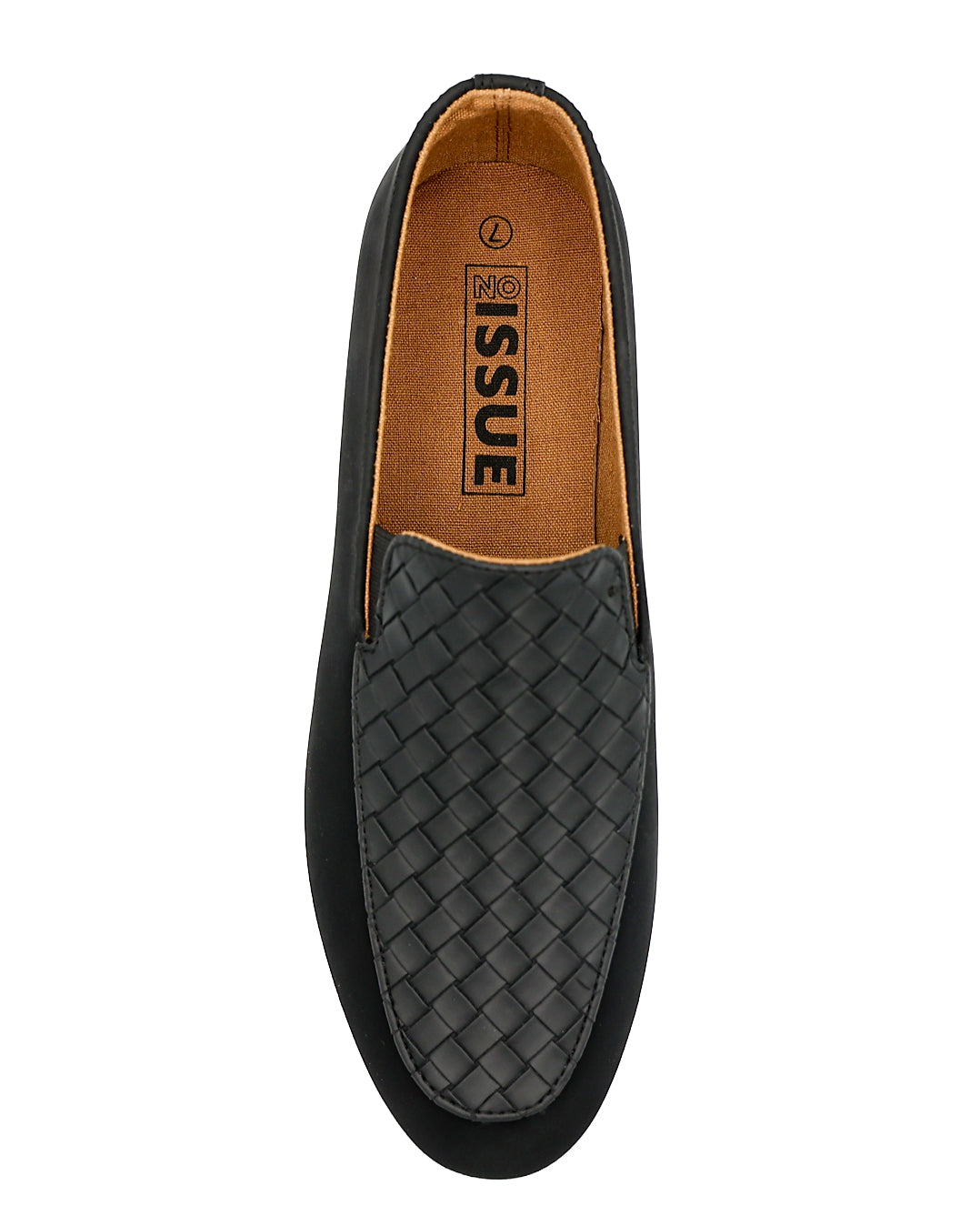 Black Weave Slip-On Casual Loafers