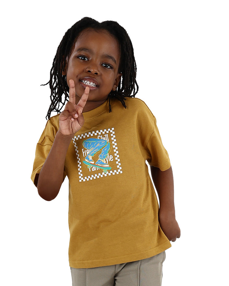 Short Sleeve Skateboarding Graphic Print T-Shirt