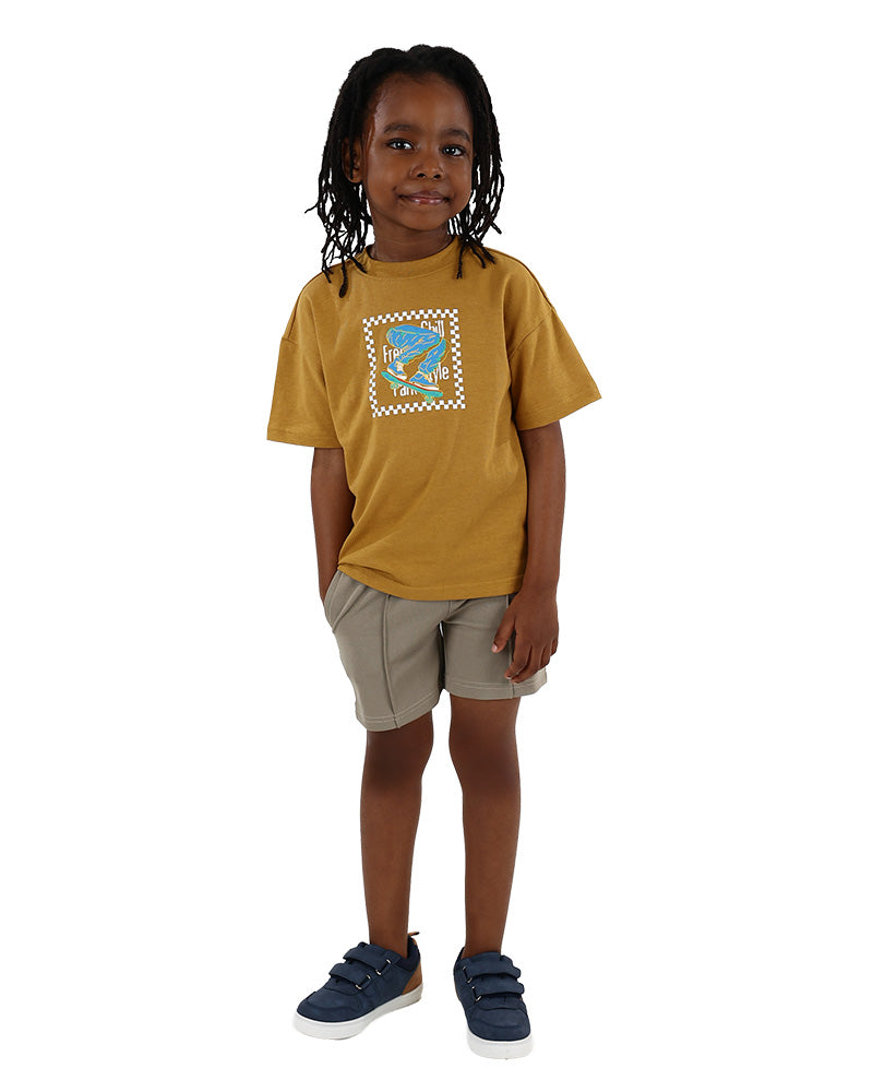 Short Sleeve Skateboarding Graphic Print T-Shirt