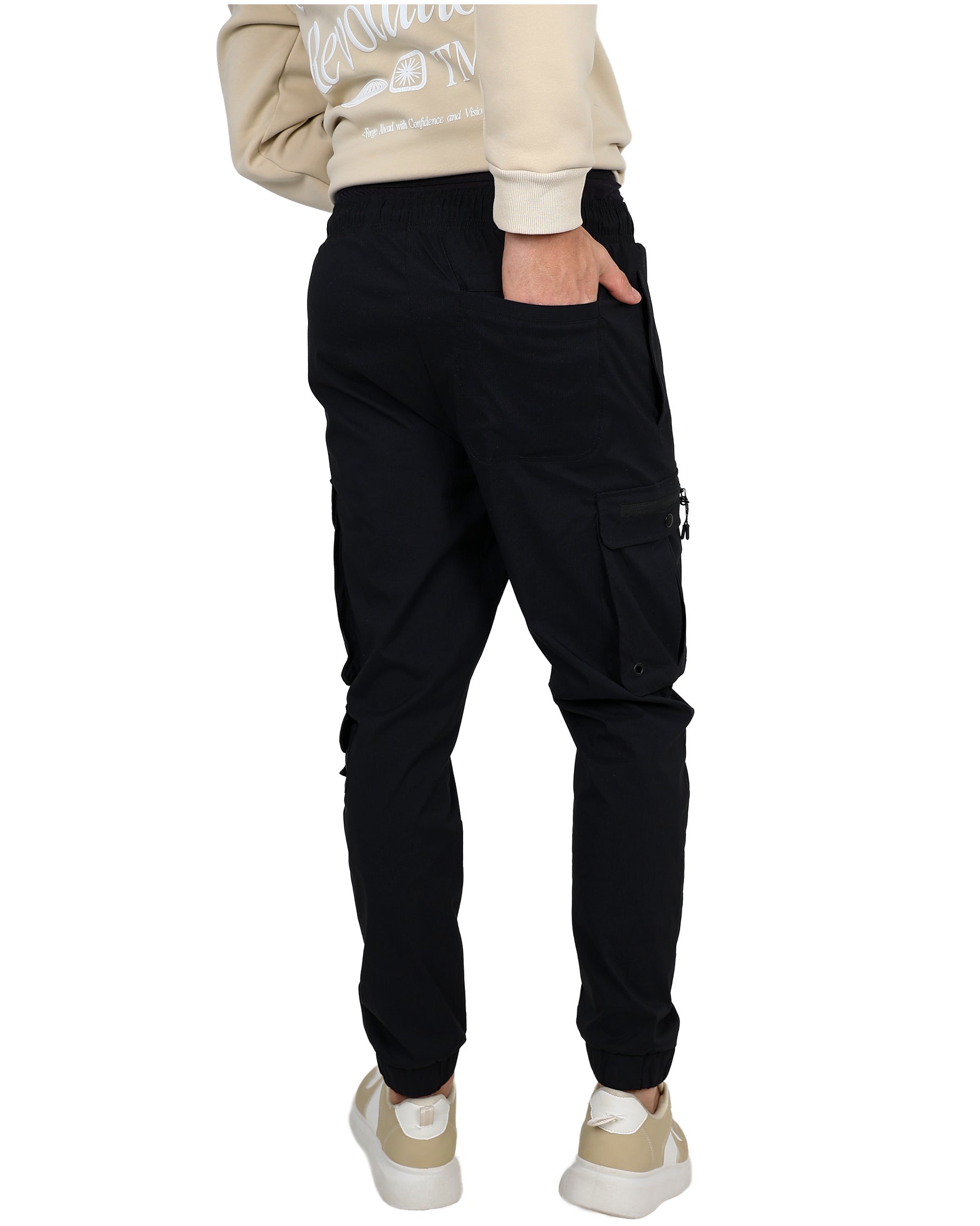 Black Ripstop Stretch Cargo Jogger