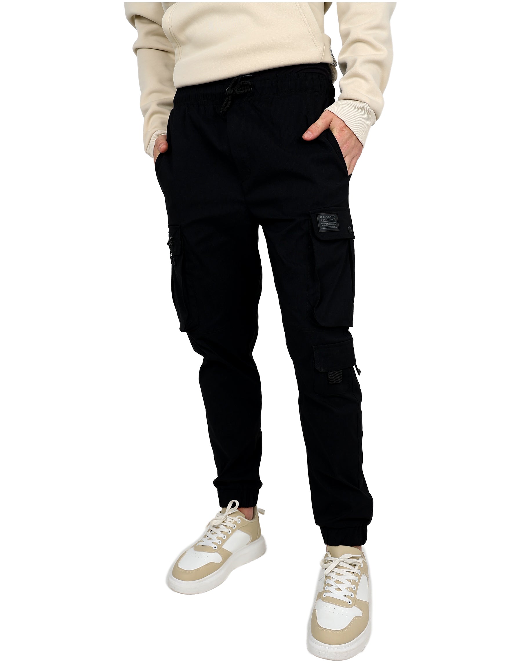Black Ripstop Stretch Cargo Jogger
