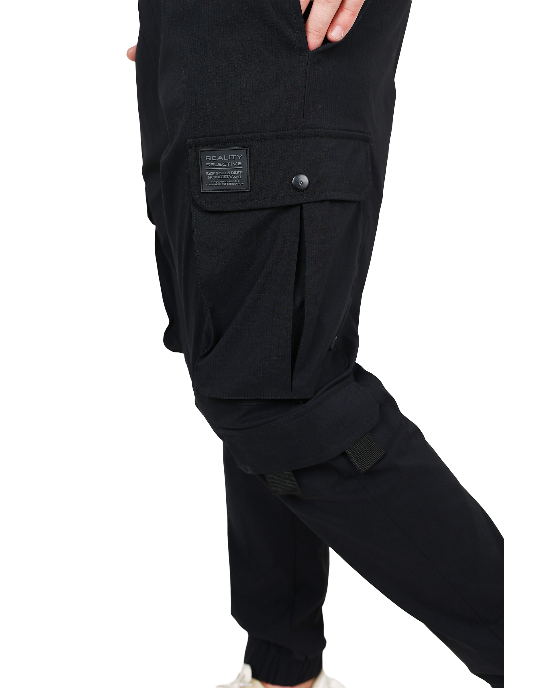 Black Ripstop Stretch Cargo Jogger