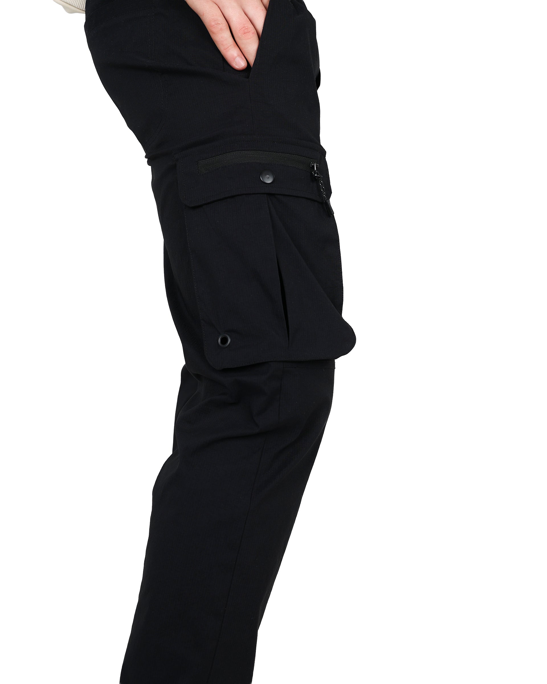 Black Ripstop Stretch Cargo Jogger