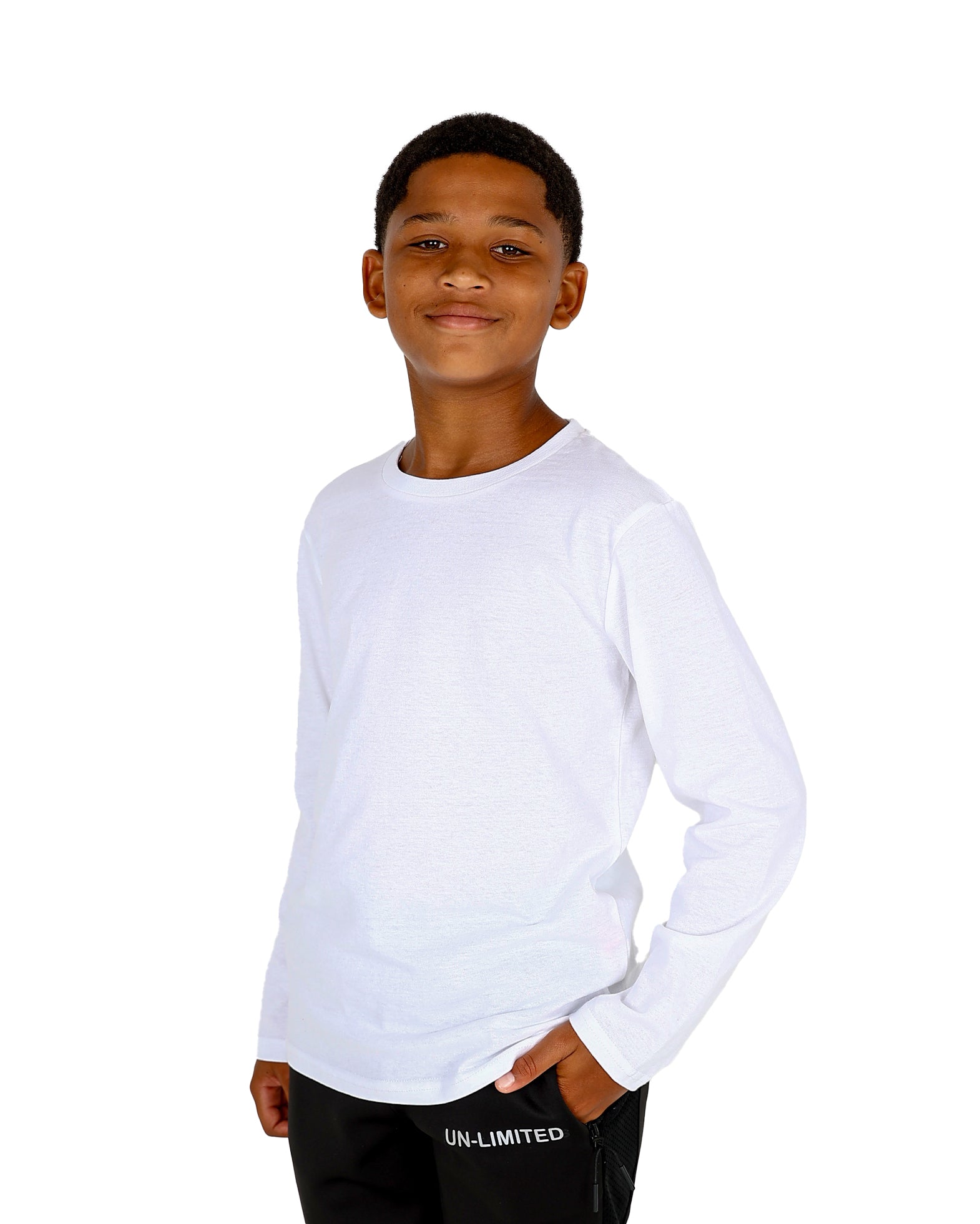White Long Sleeve Cotton Crew Neck T-Shirt