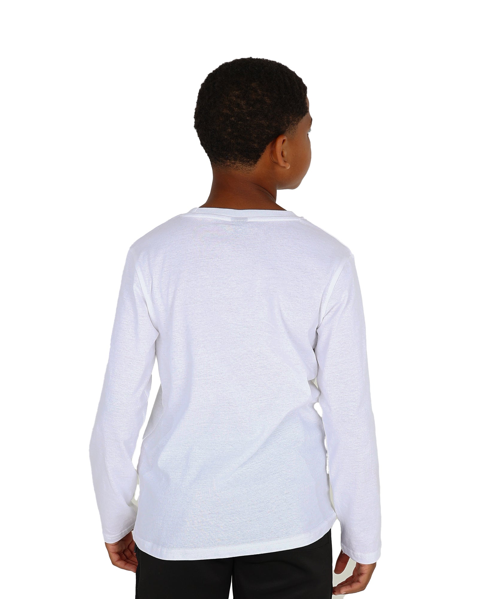 White Long Sleeve Cotton Crew Neck T-Shirt