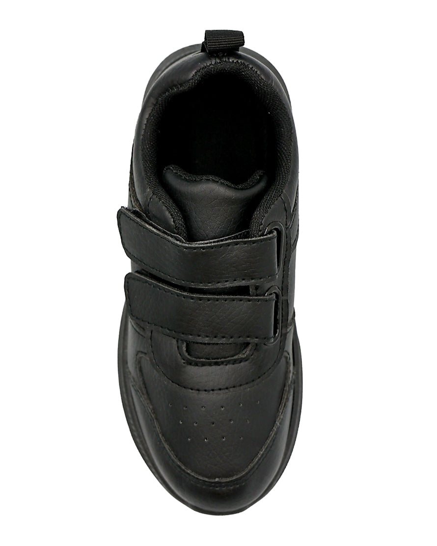 Boys Black Velcro Basic Trainer