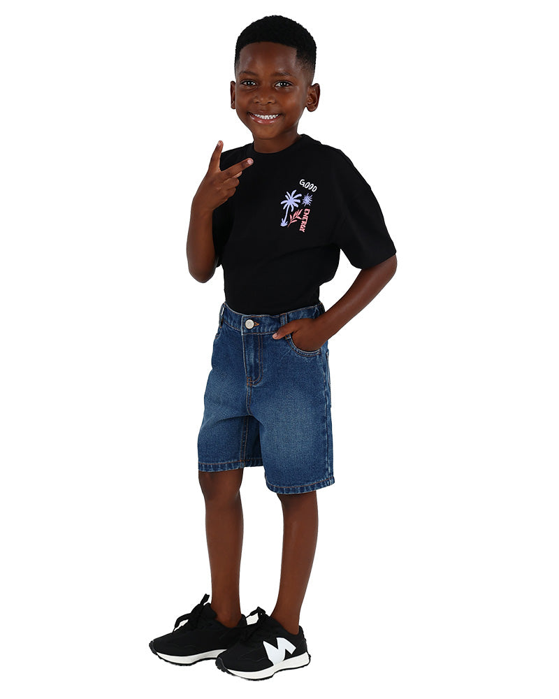 Medium Indigo Baggy Denim Shorts