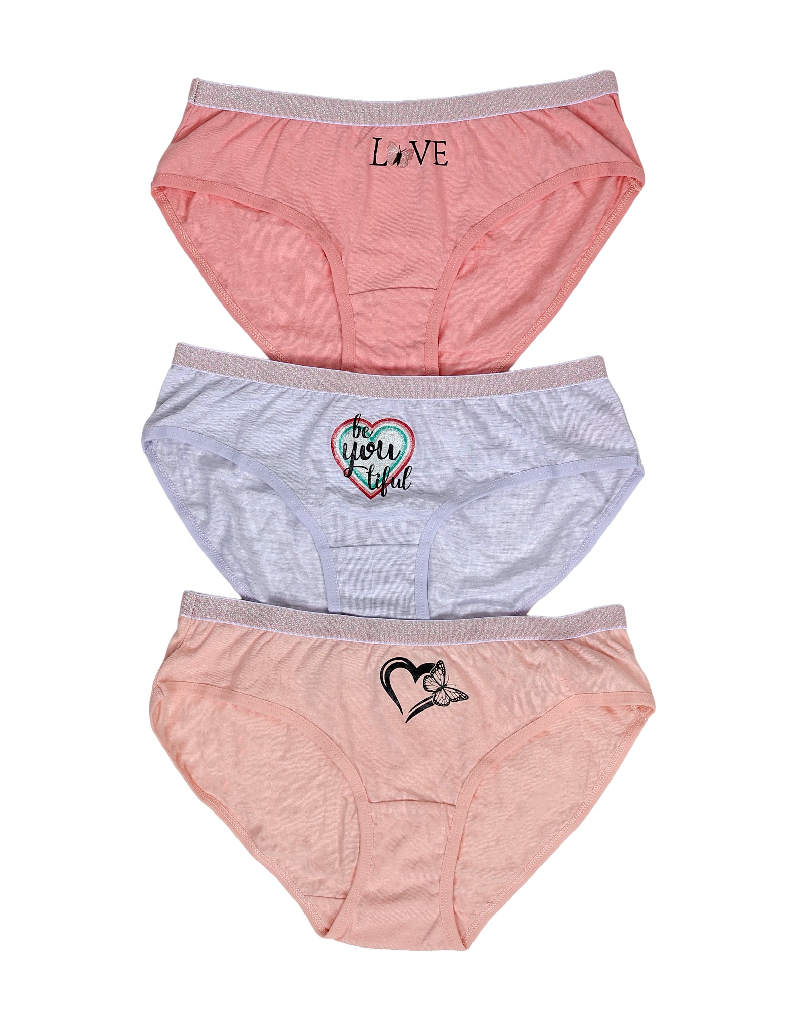 3 Pack Butterfly Print Panties