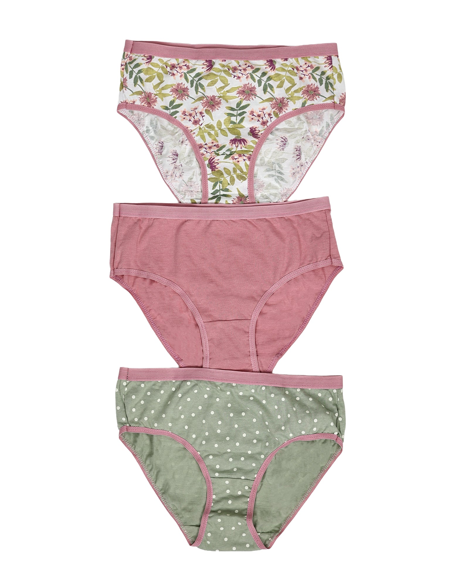 3 Pack Floral & Polka Dot Panties