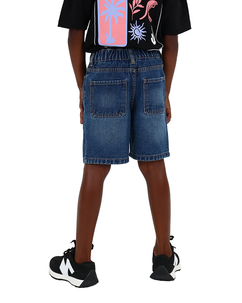 Medium Indigo Baggy Denim Shorts