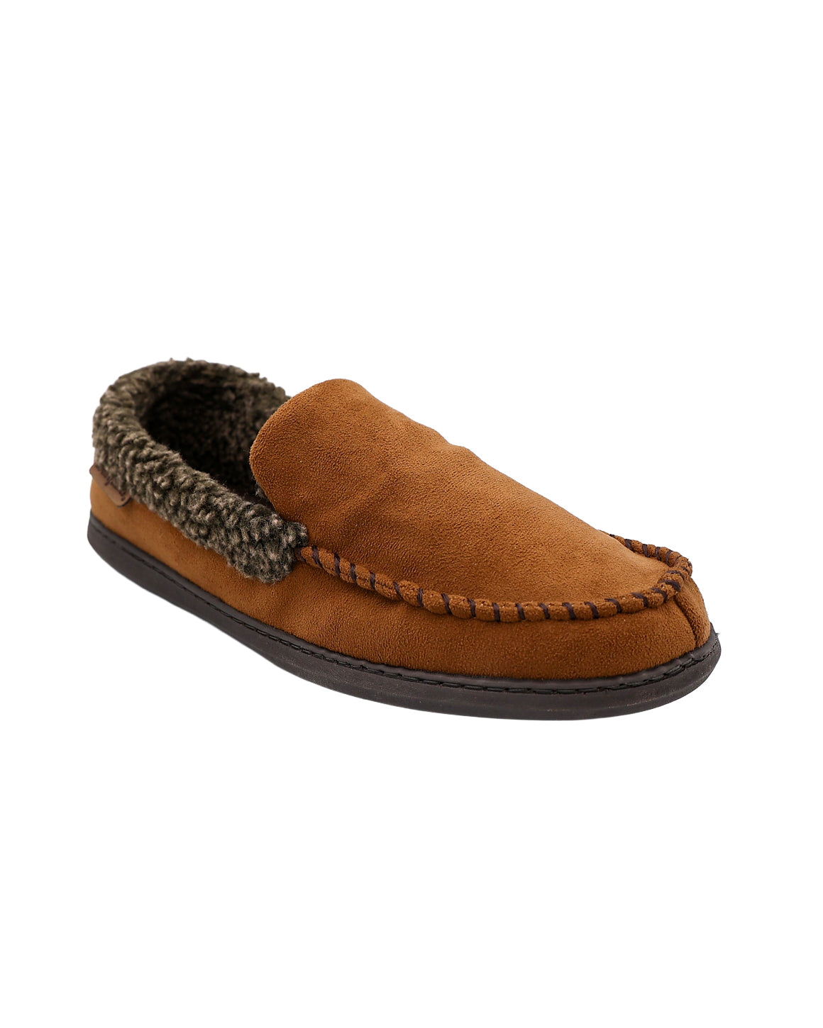 Tan Fur Trim Moccasins