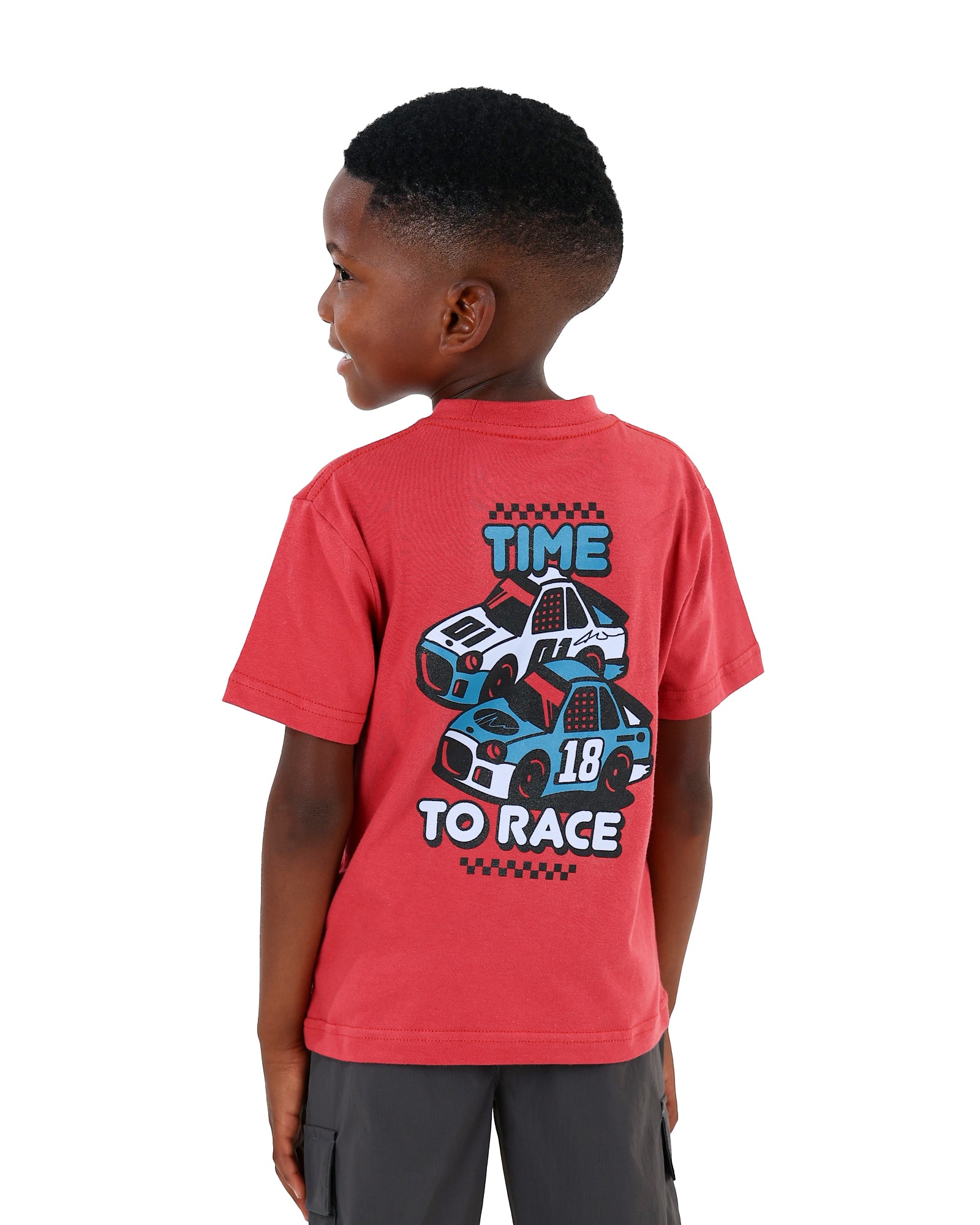 Short Sleeve Time To Race Graphic Print T-Shirt