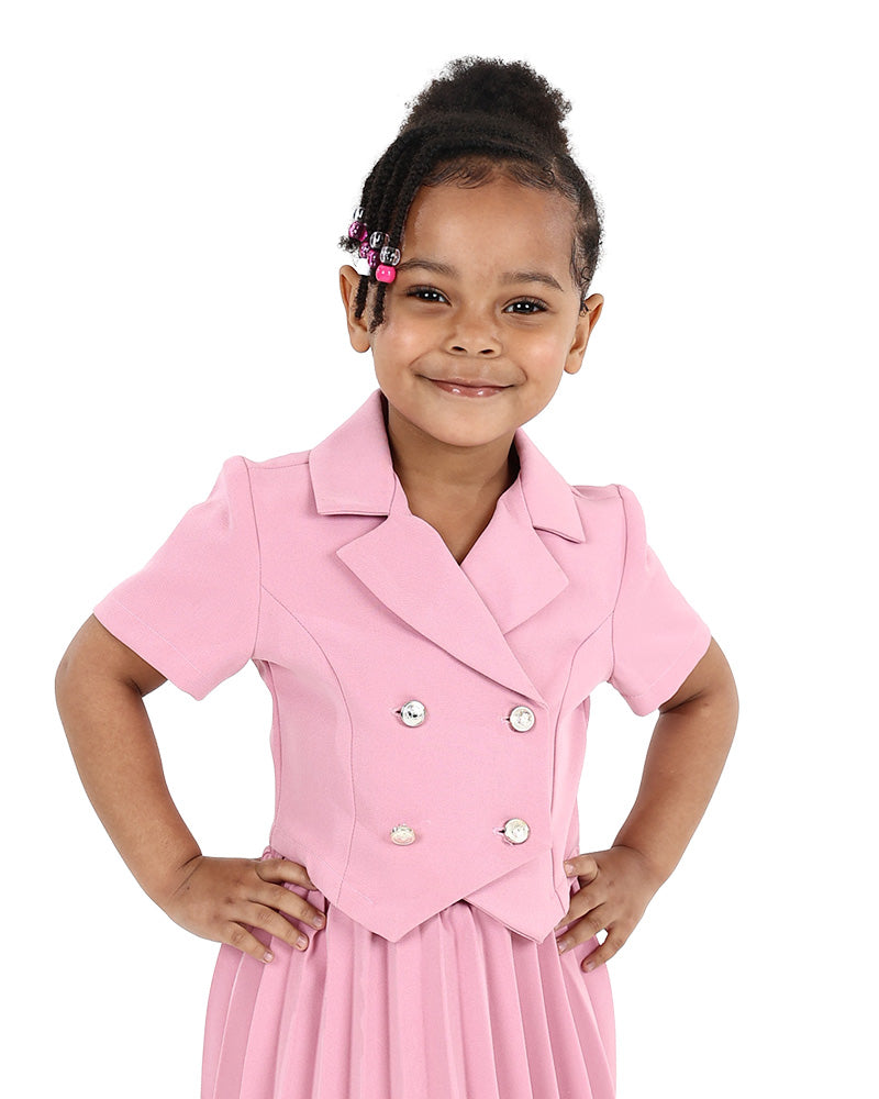 Short Sleeve Double Breasted Cropped Jacket