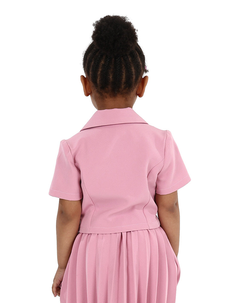 Short Sleeve Double Breasted Cropped Jacket