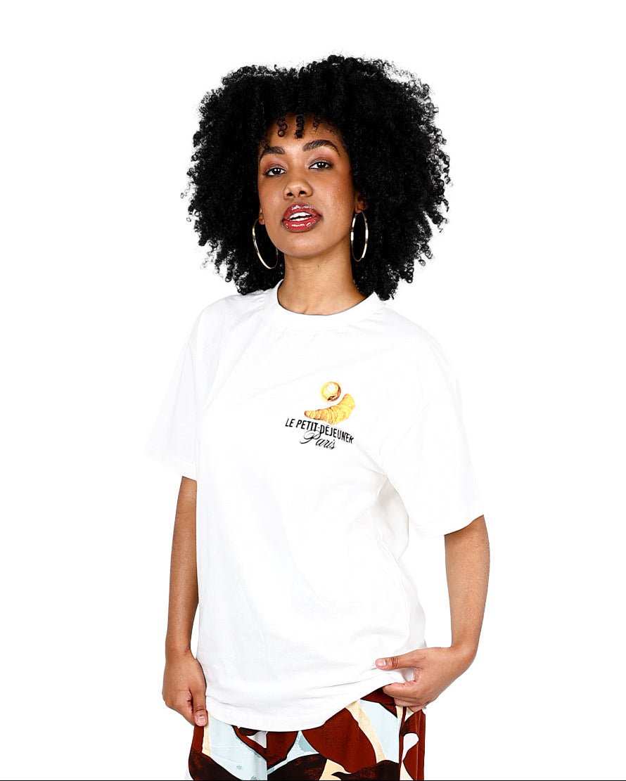 Oversized Breakfast Graphic Print T-Shirt