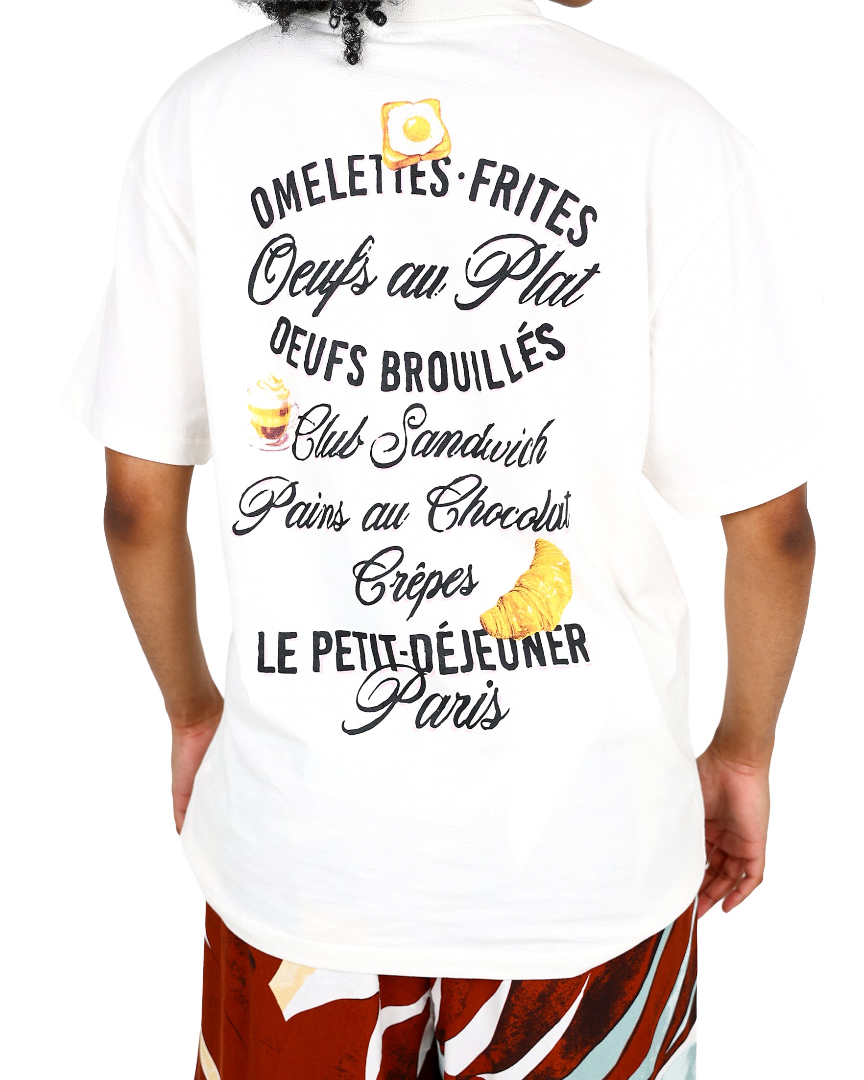 Oversized Breakfast Graphic Print T-Shirt