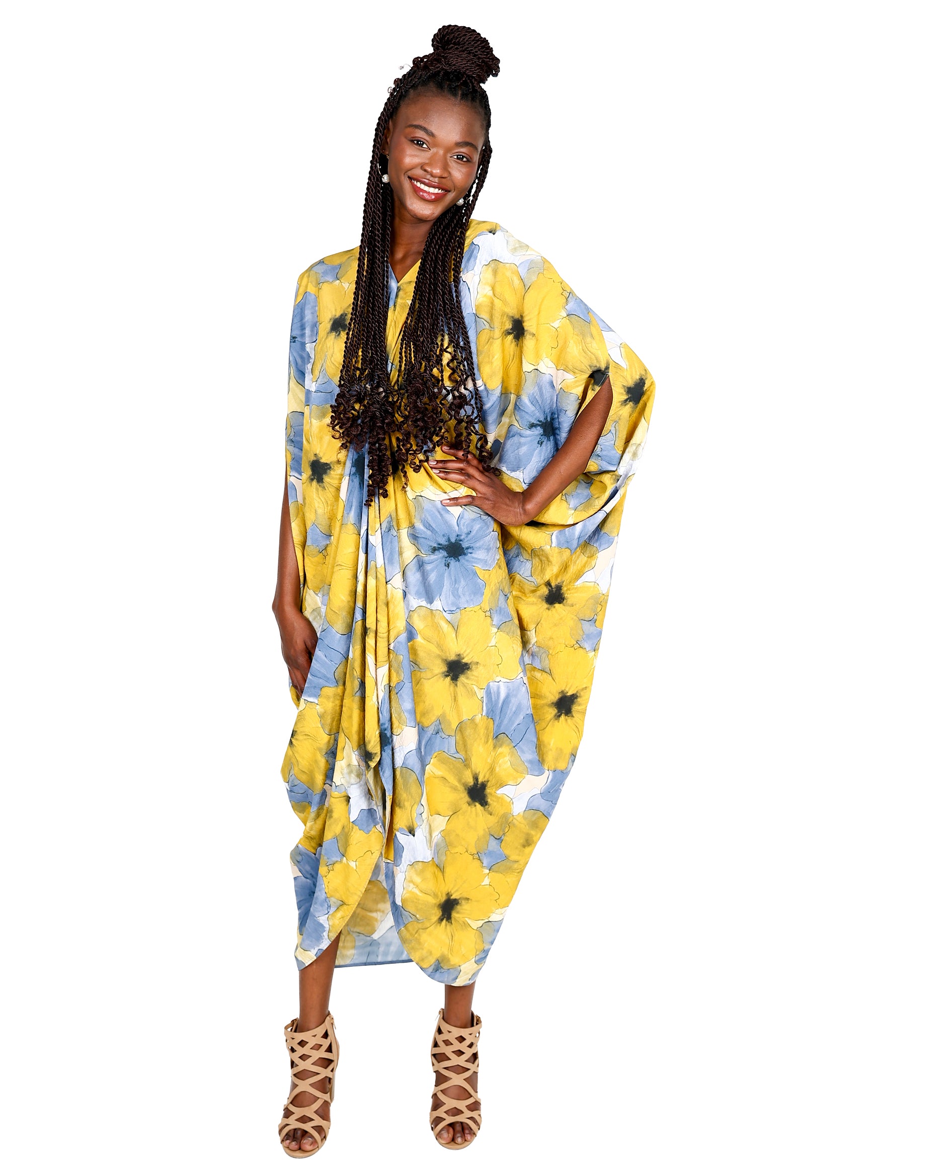 Floral Print Kaftan Dress