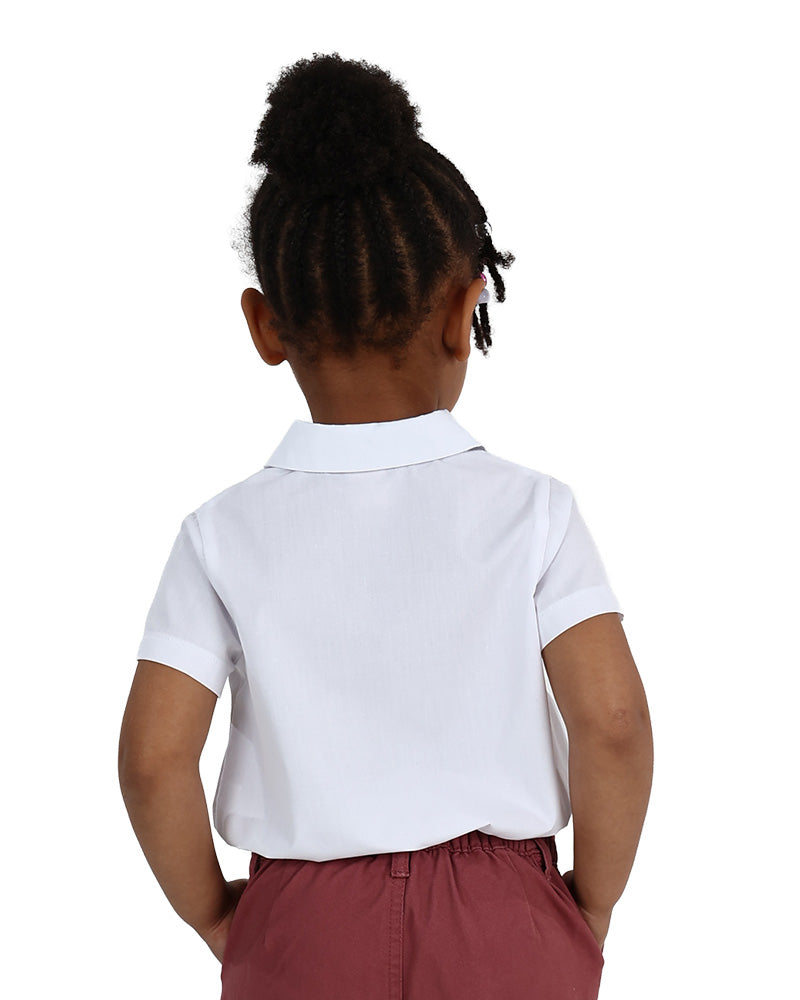 Short Sleeve White Elastic Waist Cropped Shirt