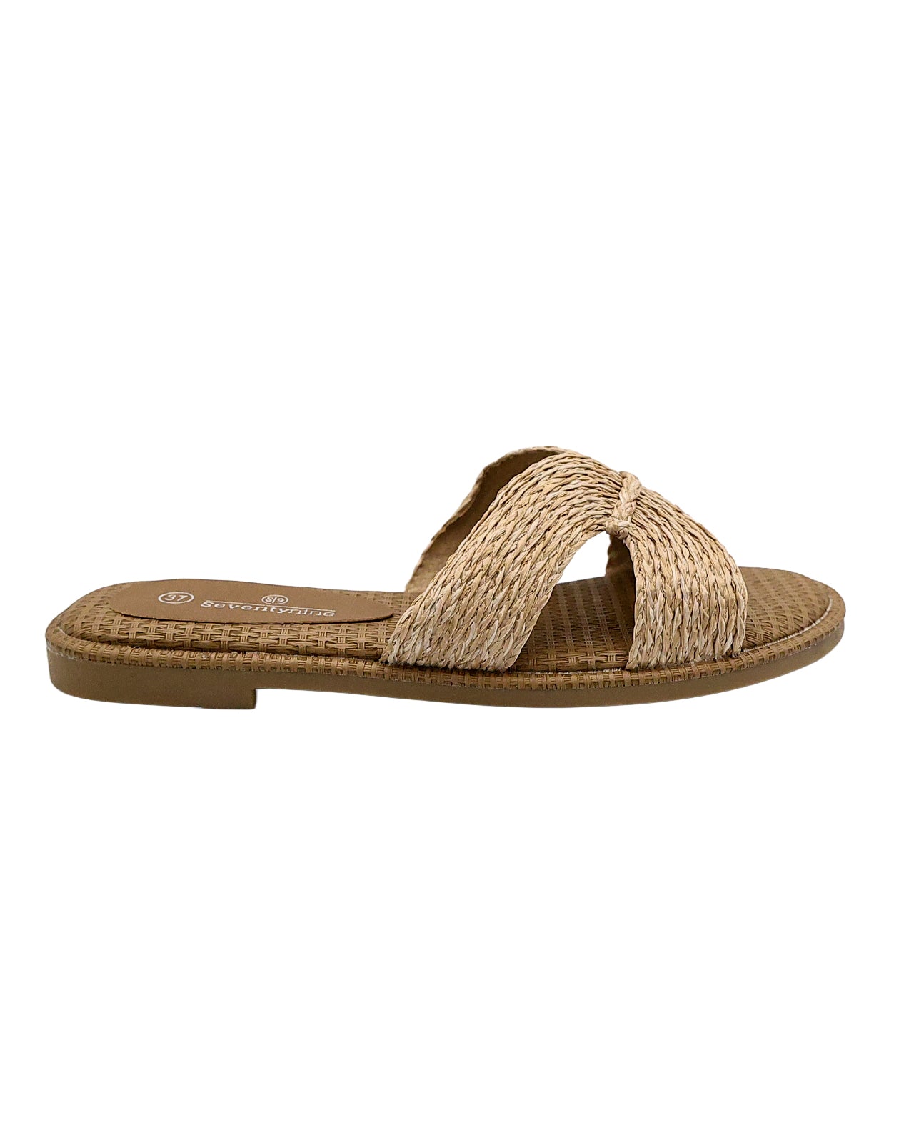 Brown Overlay H Band Mule Sandals