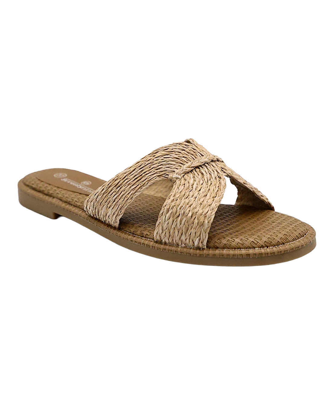 Brown Overlay H Band Mule Sandals