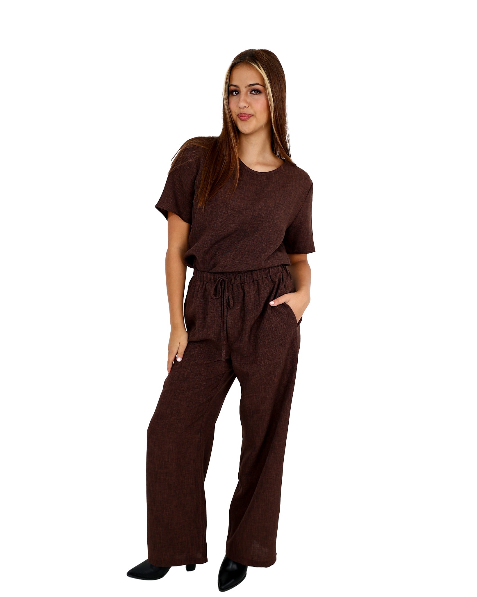 Chocolate Co-Ord Wide Leg Pants