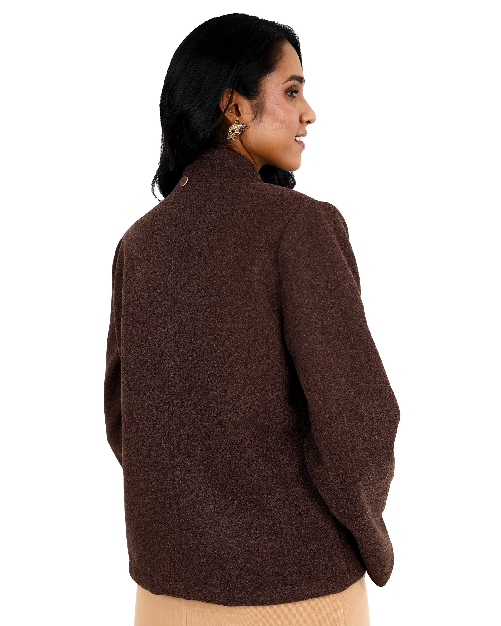 Melton Jacket with Detachable Shawl