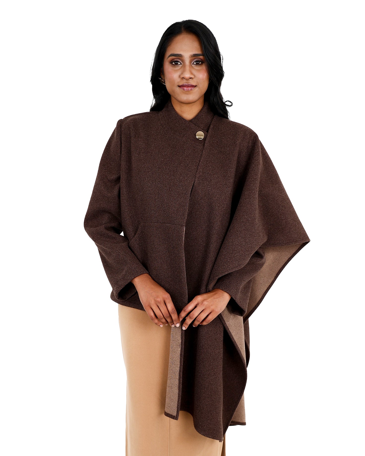 Melton Jacket with Detachable Shawl