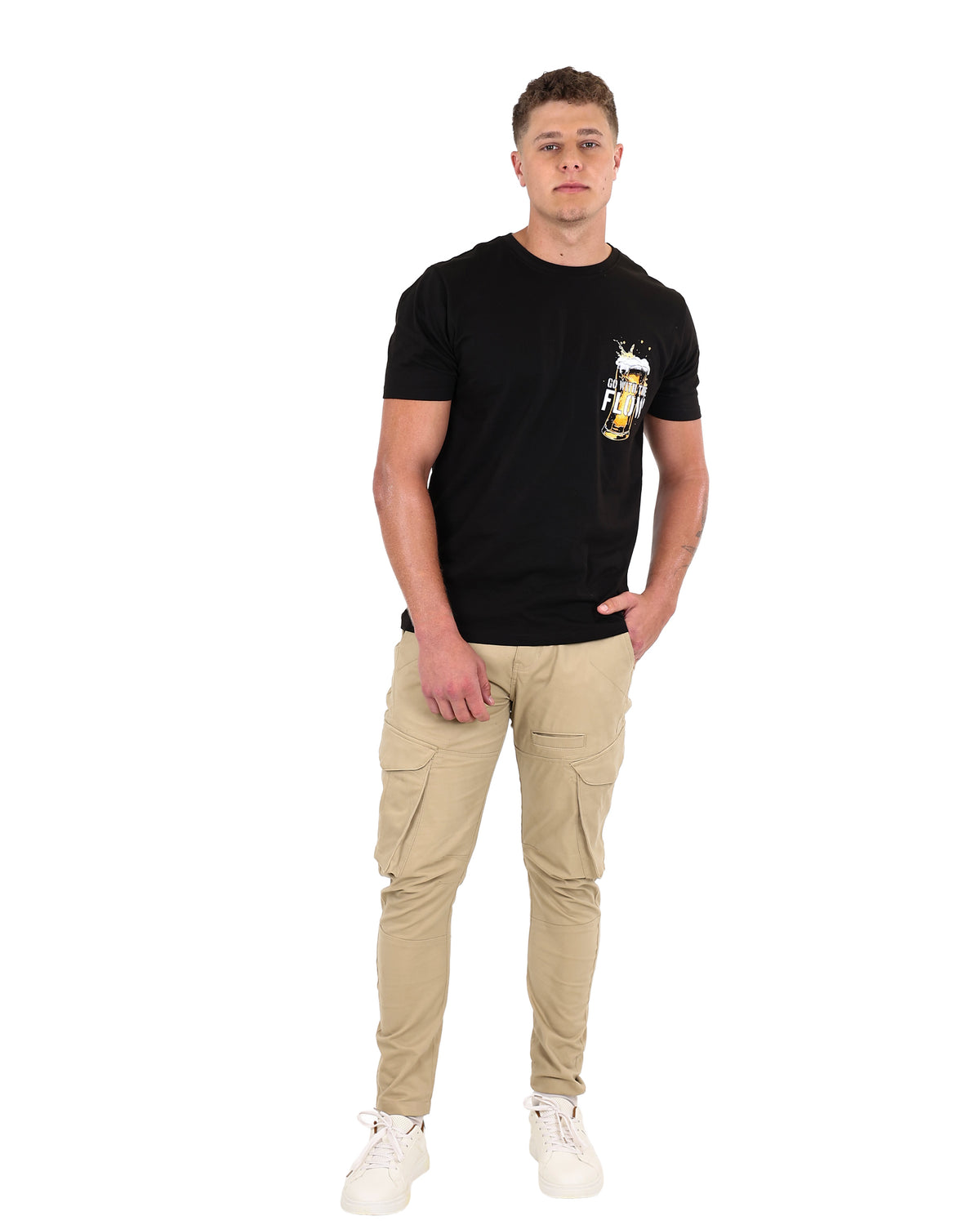 Short Sleeve Black Go With The Flow Graphic T-Shirt