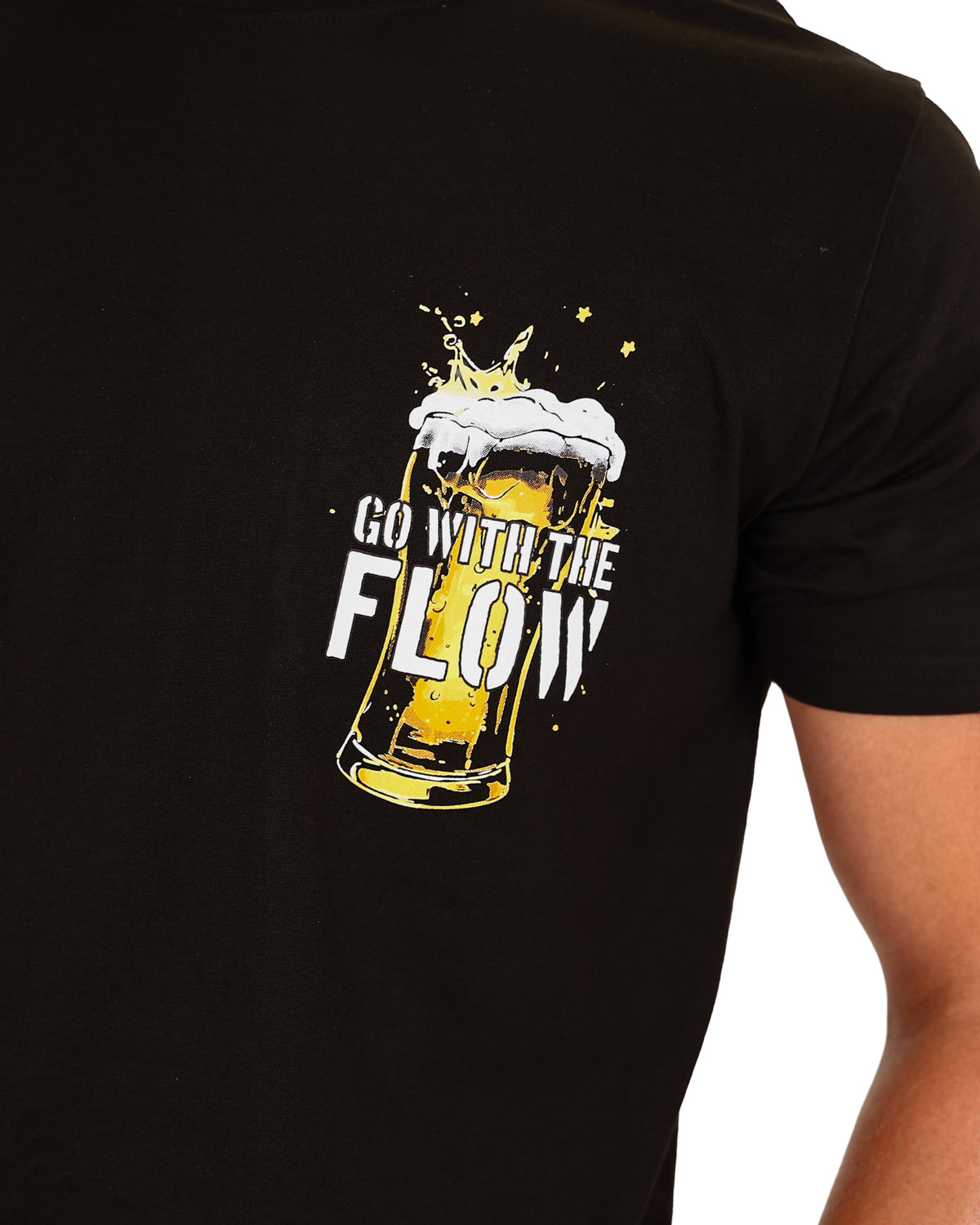 Short Sleeve Black Go With The Flow Graphic T-Shirt