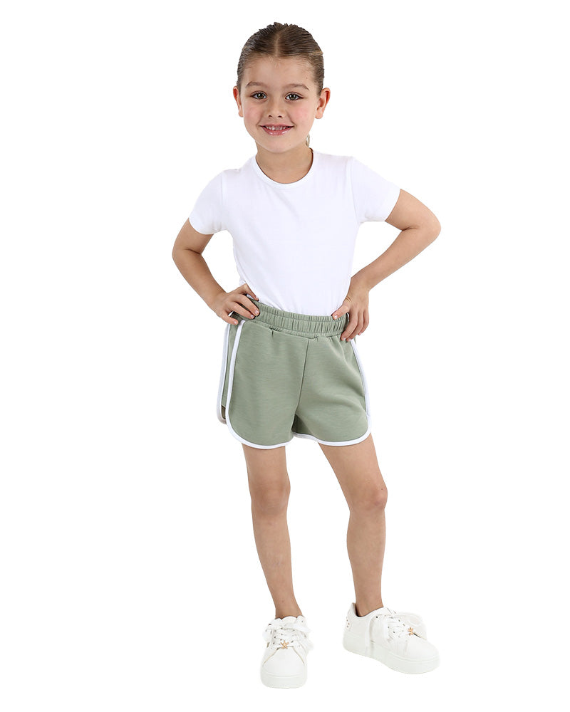 Elasticated Runner Shorts with Contrast Binding