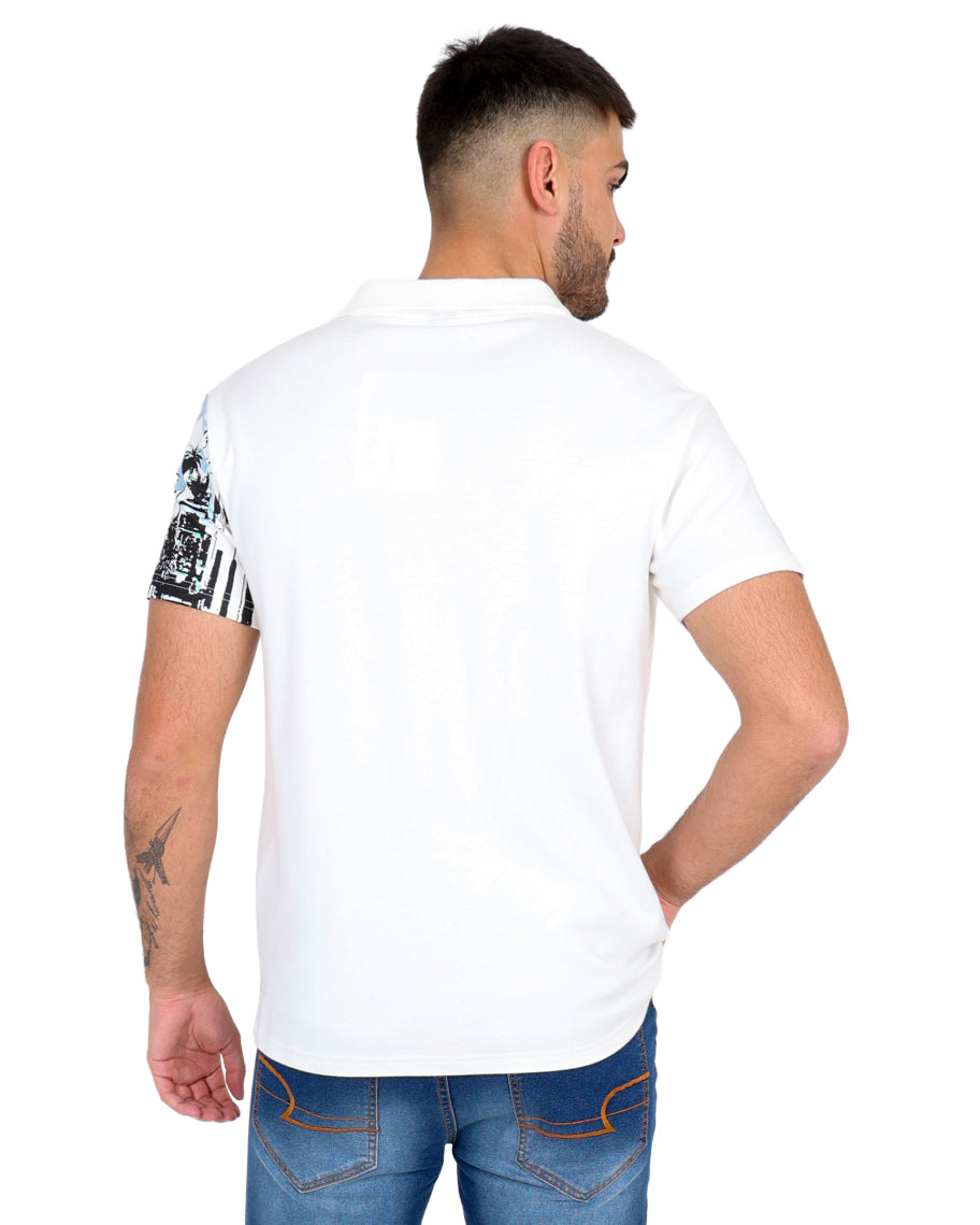 Johnny Collar Short Sleeve Tropical Print Golfer