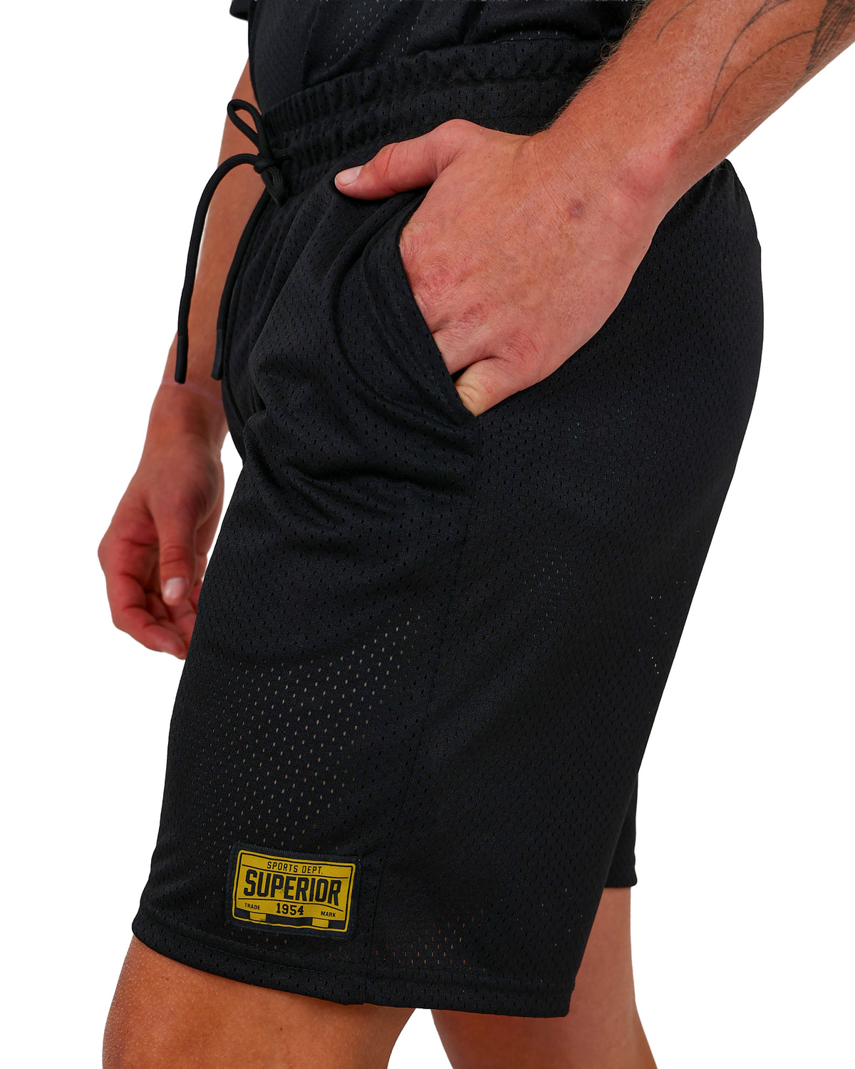 Black 17 Graphic Pull Up Birdseye Shorts