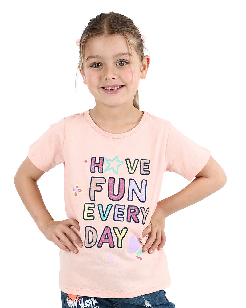 Short Sleeve Have Fun Every Day Graphic Print T-Shirt