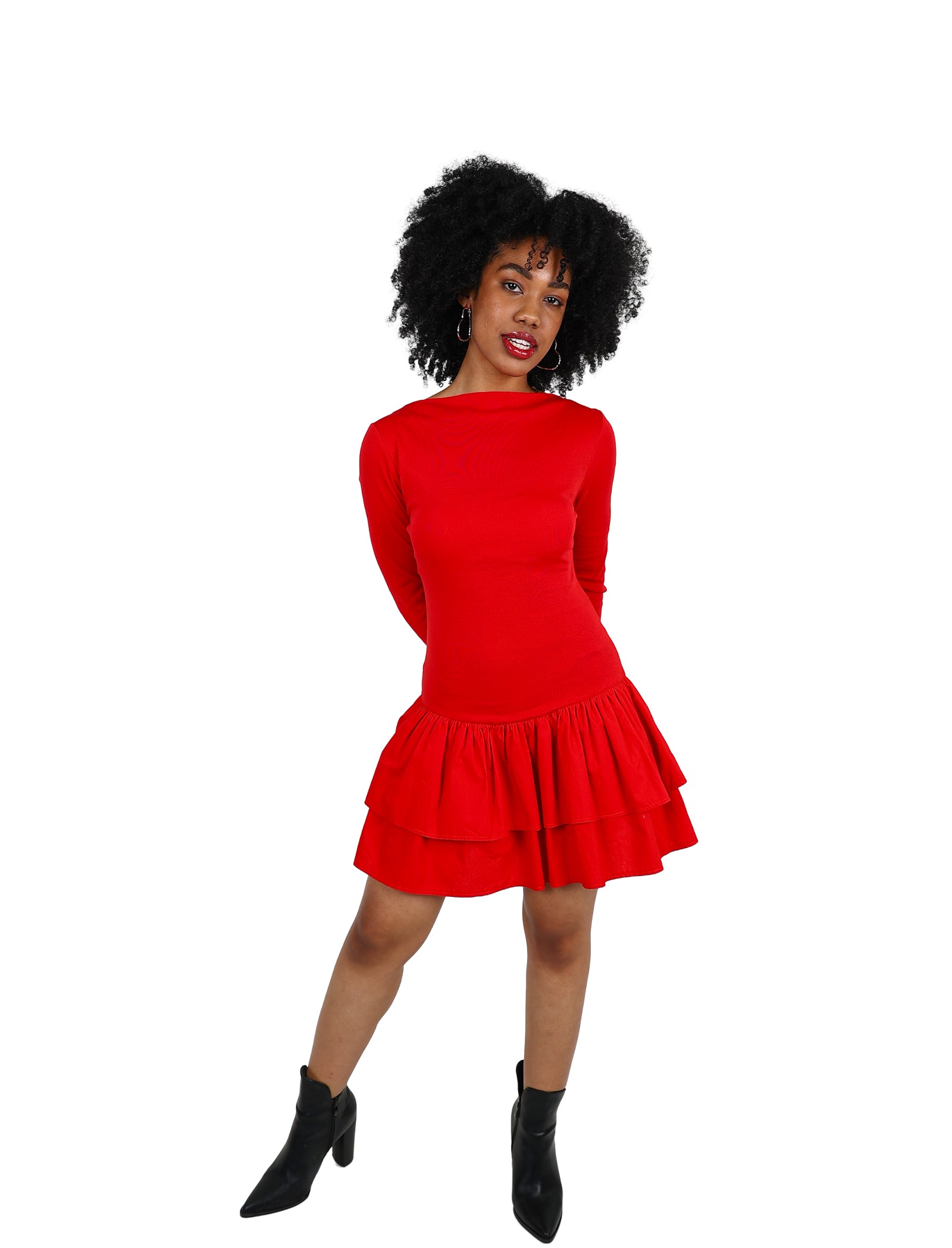 Long Sleeve Layered Mini Dress