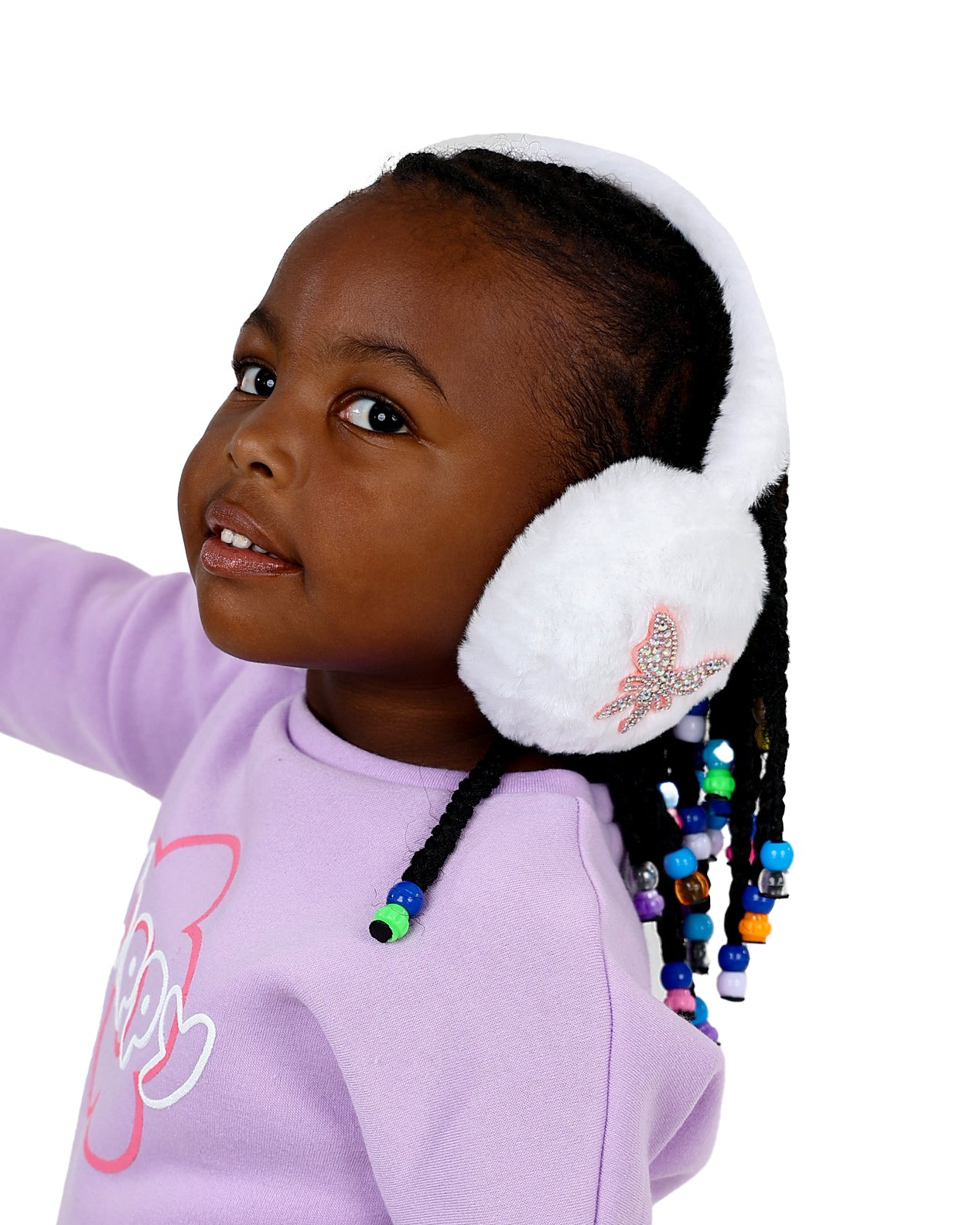 White Plush Butterfly Earmuff