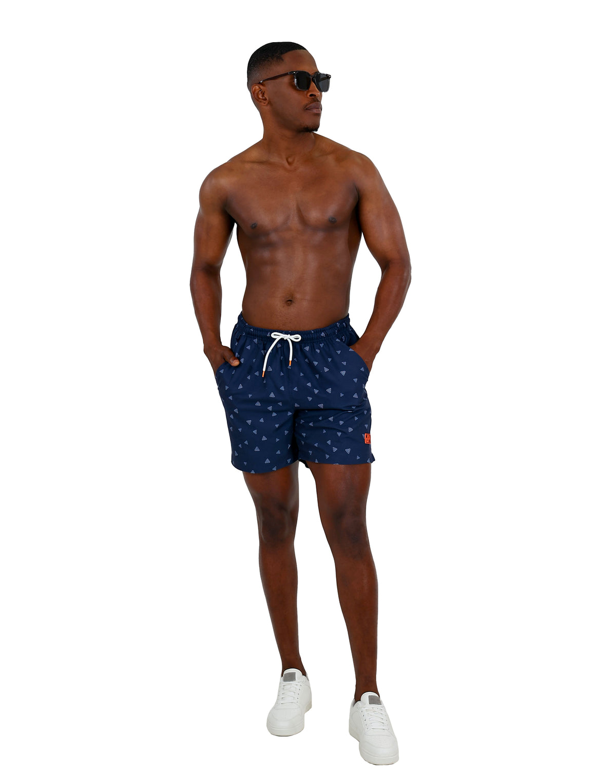 Blue Black Prisms Swim Shorts