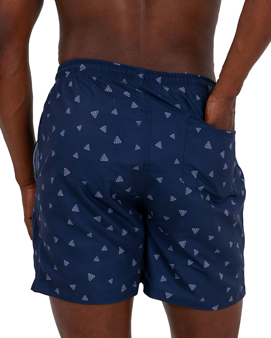 Blue Black Prisms Swim Shorts