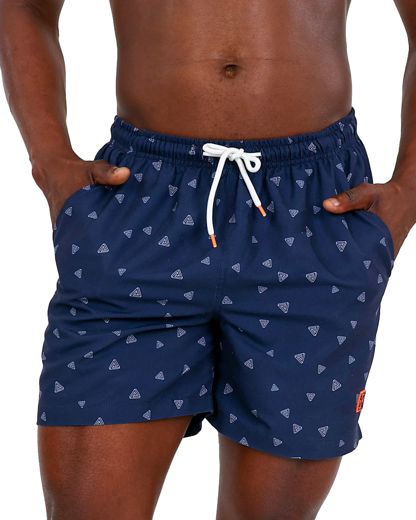 Blue Black Prisms Swim Shorts