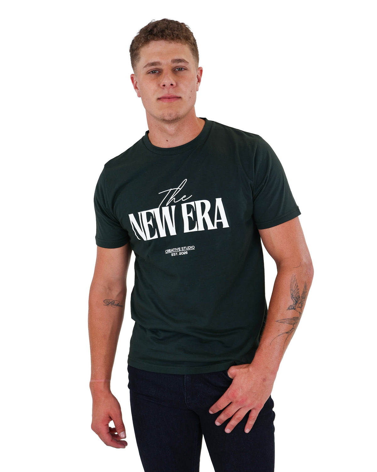 Short Sleeve Green "New Era" Graphic T-Shirt